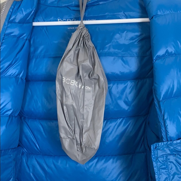 BCBGeneration Hooded Puffer Vest Grey Blue Size M - Picture 9 of 11